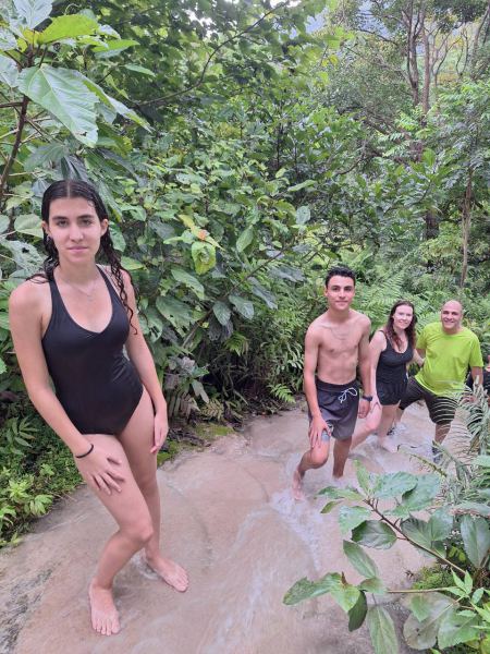 Walking barefoot up the sticky limestone falls - lifeonwheel.com