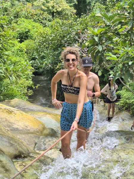 Holding the rope on the way up the falls - lifeonwheel.com