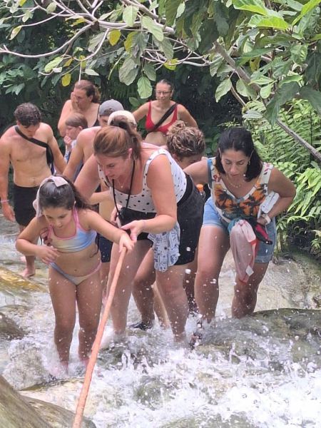 Helping each other up the flowing limestone - lifeonwheel.com