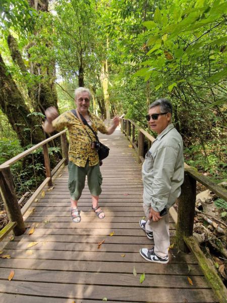A playful moment on the forest boardwalk - lifeonwheel.com
