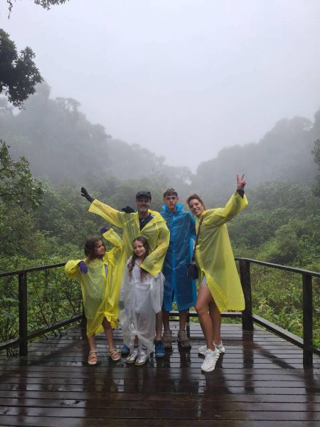 Arms out for the camera on the misty viewing deck - lifeonwheel.com