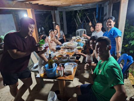 Toasting together at an evening meal - lifeonwheel.com