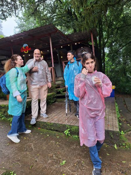 Ice cream in the rain outside a hillside coffee shop - lifeonwheel.com