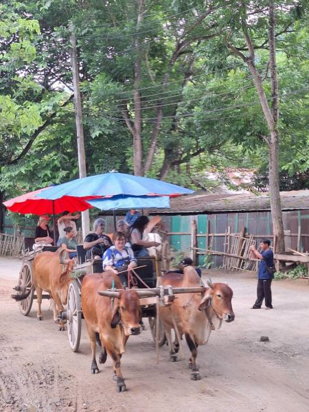 Two carts travelling together through the village - lifeonwheel.com