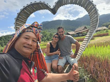 Our guide with guests at the heart-shaped viewpoint - lifeonwheel.com
