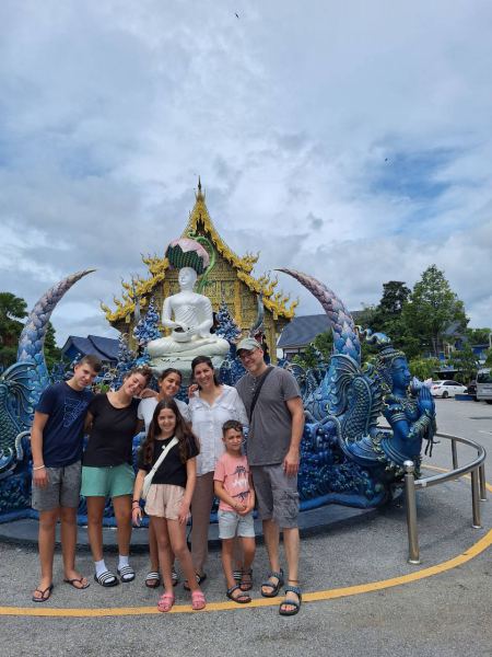 The white Buddha shrine within the Blue Temple grounds - lifeonwheel.com