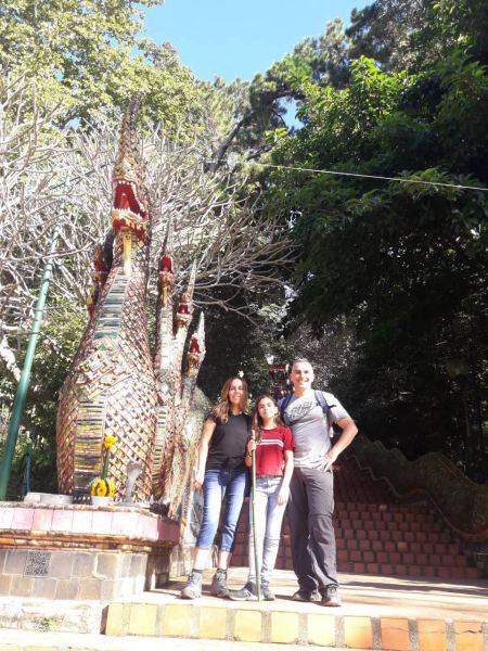 Guests beside the naga staircase at Doi Suthep - lifeonwheel.com