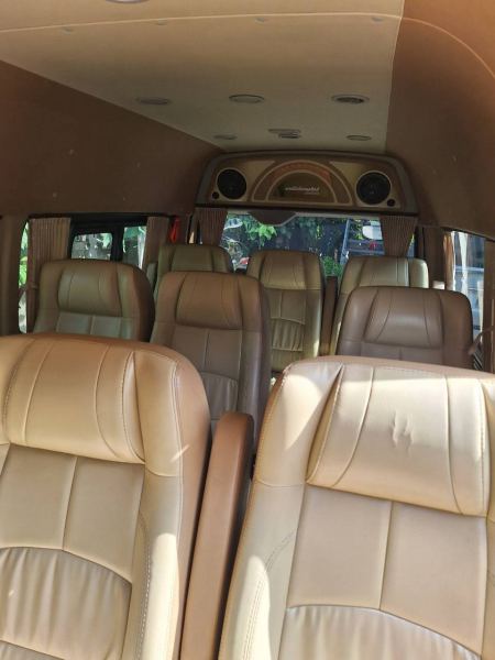 Rear rows of leather seats inside the van - lifeonwheel.com
