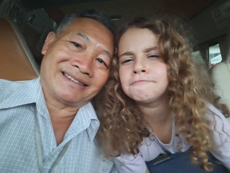 A selfie with our guide inside the van - lifeonwheel.com