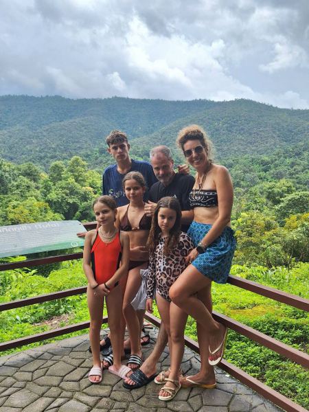 A family at the forest viewpoint after a swim - lifeonwheel.com