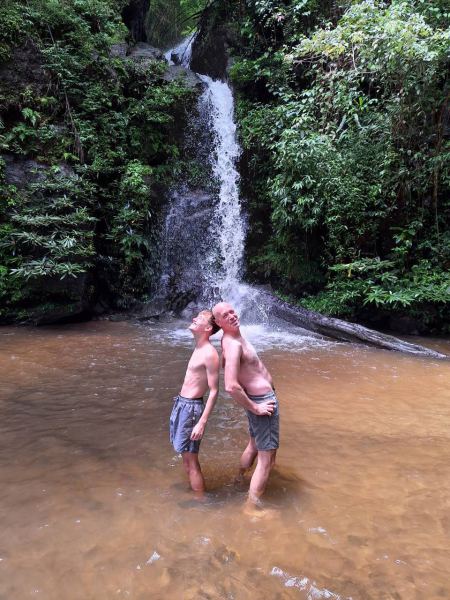 Two guests standing under the falling spray - lifeonwheel.com