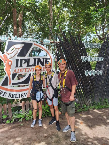 Harnessed up at the zipline centre entrance - lifeonwheel.com