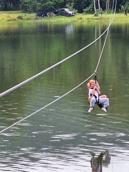 Halfway across the lake on the long line - lifeonwheel.com